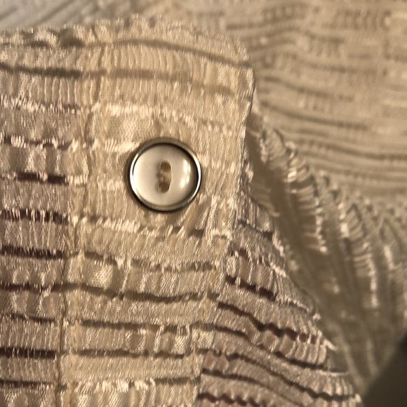 Women’s Versatile top long sleeve button v neck color white - Picture 3 of 5